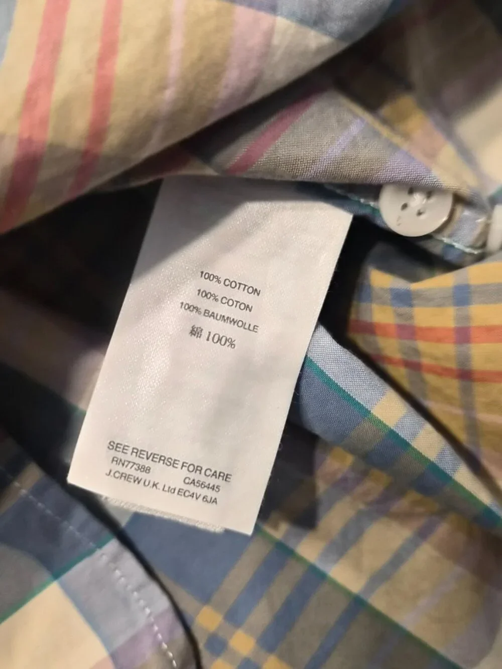 J Crew Shirt Mens Small Blue Pink Check Slim Fit Button Down Long Sleeve G255